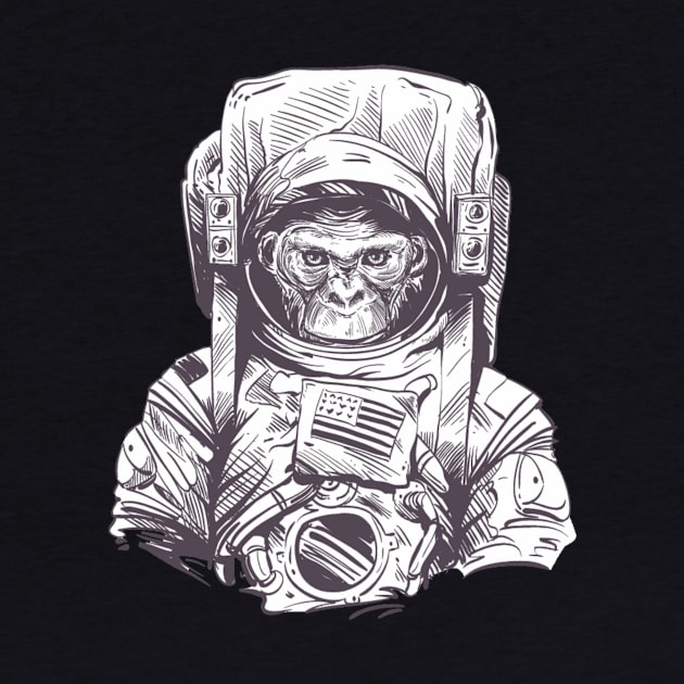 Chimp Wearing An Astronaut Suit by Honu Art Studio